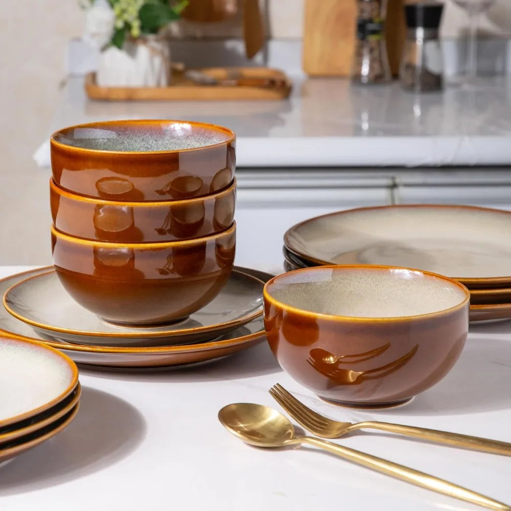 Ceramic Dinnerware Sets, Chip Resistant and Scratch Resistant