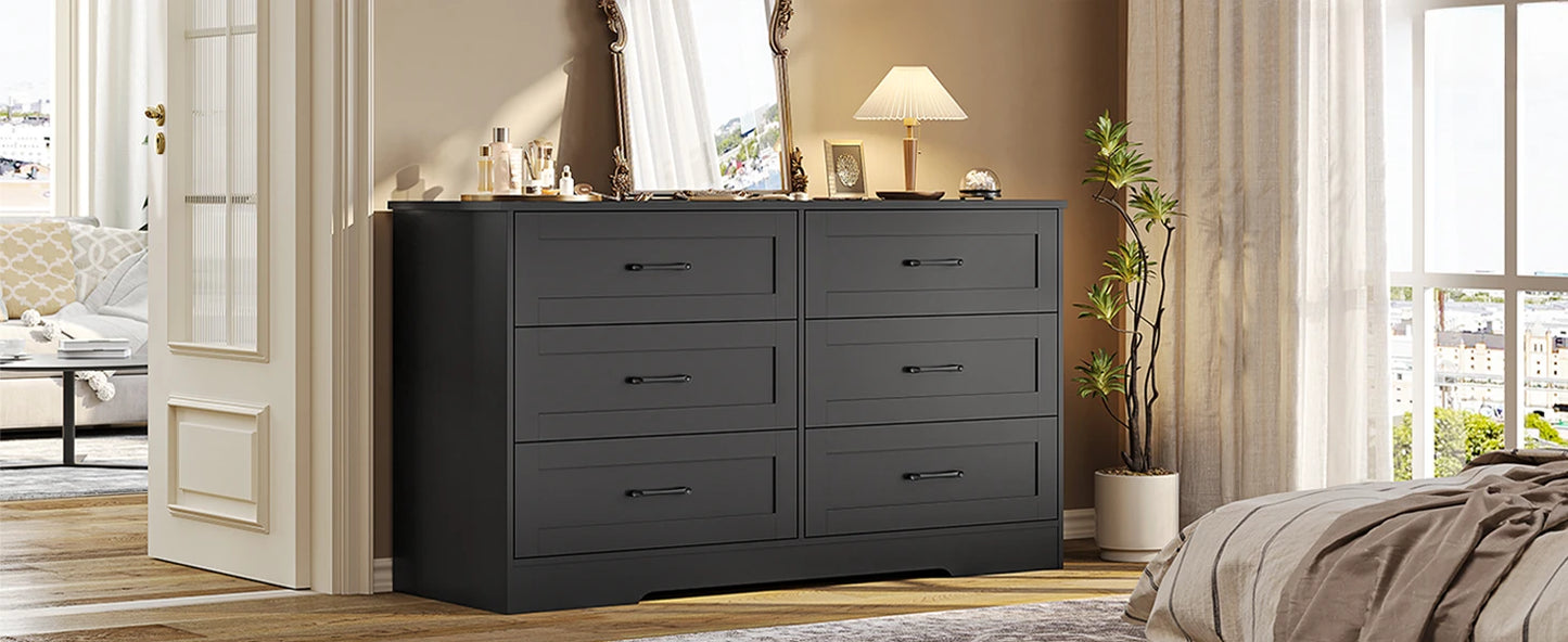 6 Drawers Dresser Modern Large Capacity Storage Cabinet with Deep Drawers,