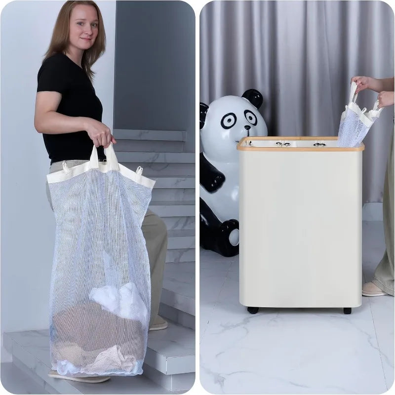 Clothes Hamper for Laundry with 3 Liner Bags,