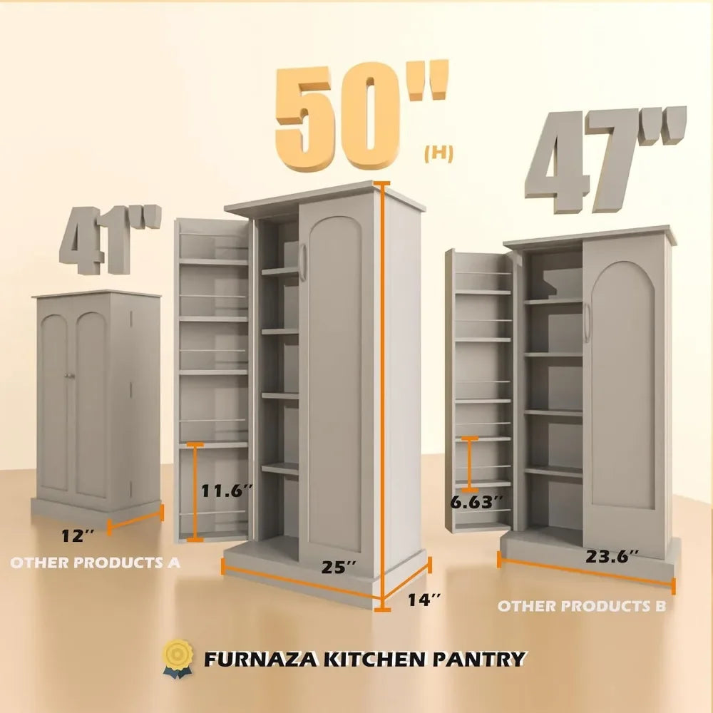 LED Kitchen Pantry Storage Cabinets,