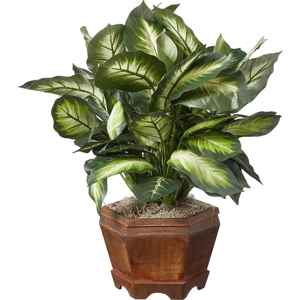 Nearly Natural 22IN Artificial Triple Golden Dieffenbachia Plant