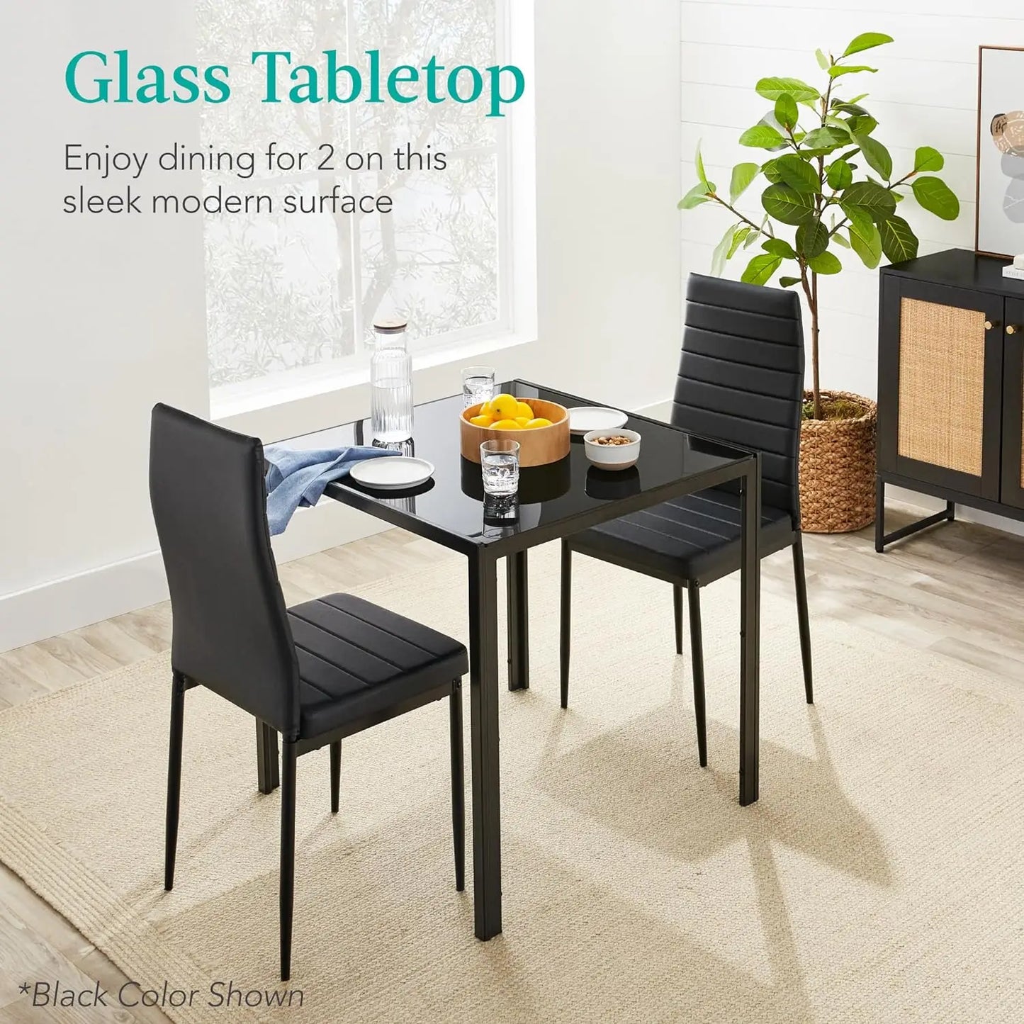 Glass Dining Set Modern Kitchen Table with Chairs