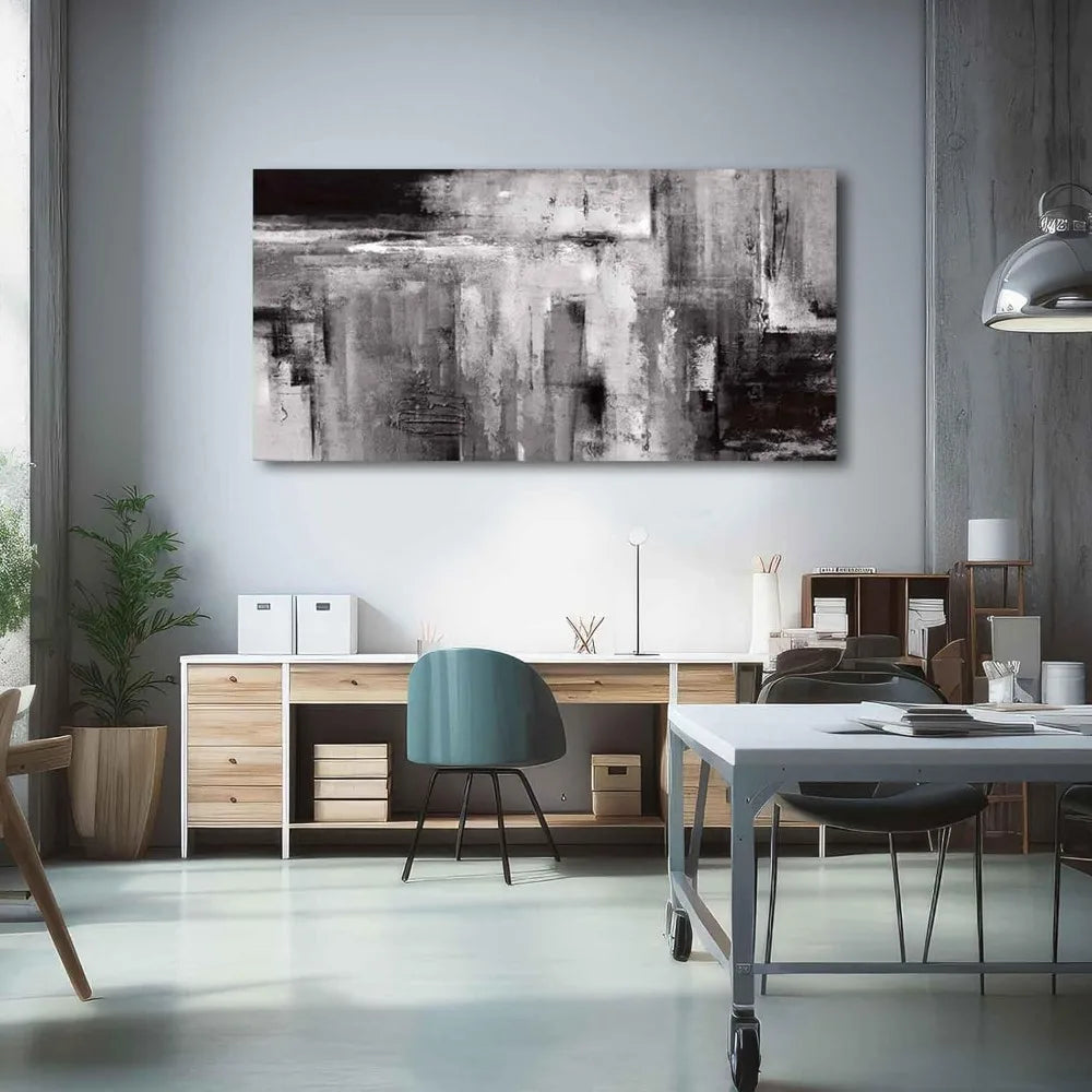 Black Abstract Wall Art Living Room Decor Painting