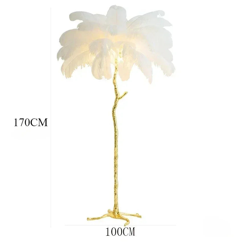 Luxury Ostrich Feather Floor Lamp