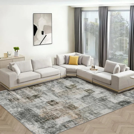 Area Rug Living Room Rugs: 5x7 Soft Modern Abstract Fluffy Rug