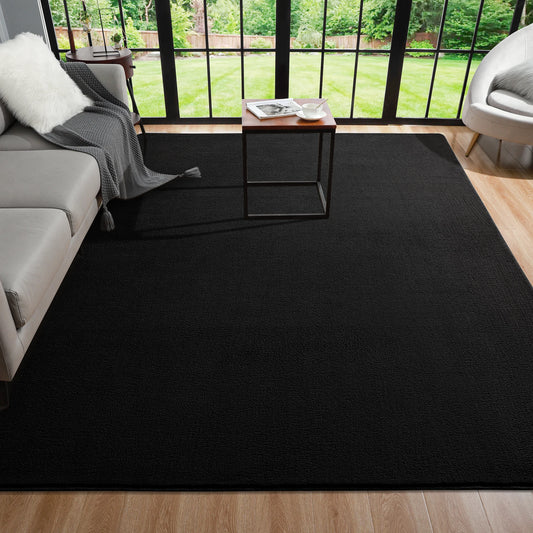 Black Rugs Living Room, Large Soft Floor Rug