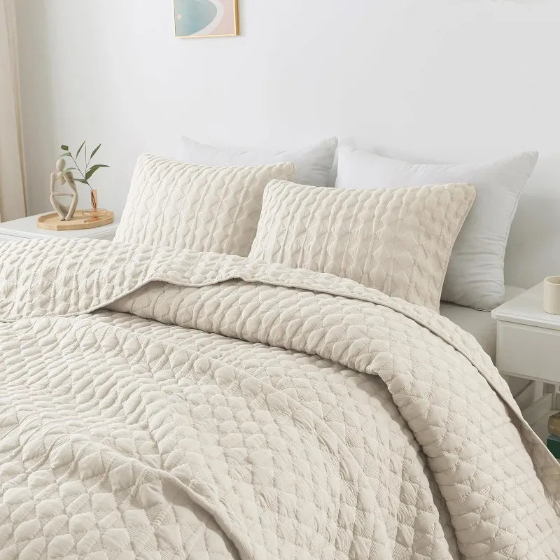 Lightweight Soft Bedspread Coverlet, Quilted Blanket Thin Comforter Bed Cover