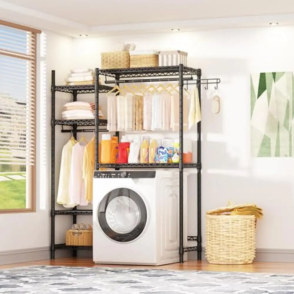 Adjustable Laundry Storage Rack, Portable Space Saver