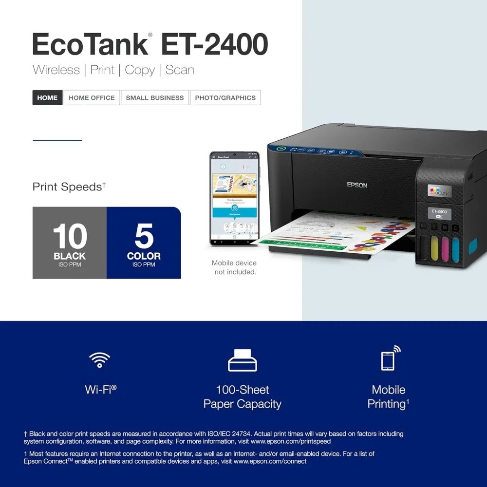 EcoTank ET-2400 Wireless Color All-in-One Cartridge-Free Supertank