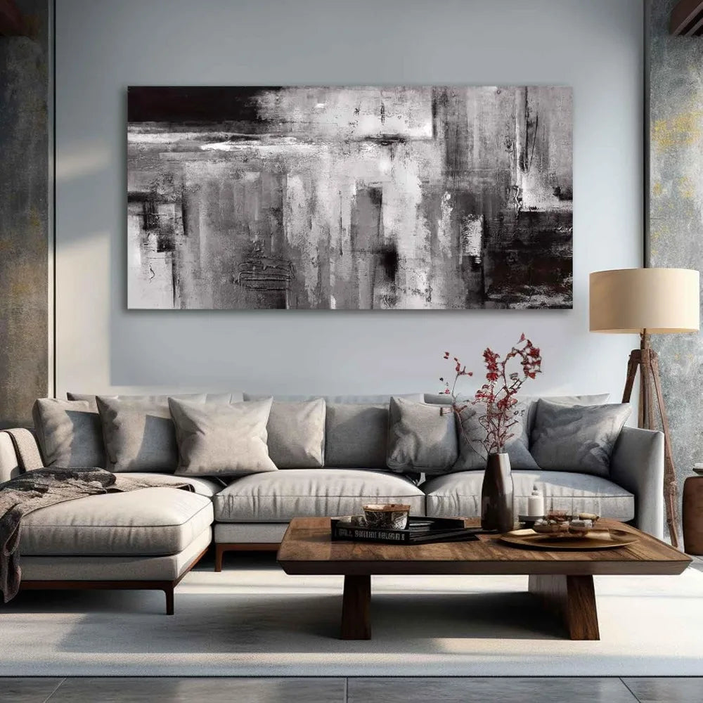 Black Abstract Wall Art Living Room Decor Painting