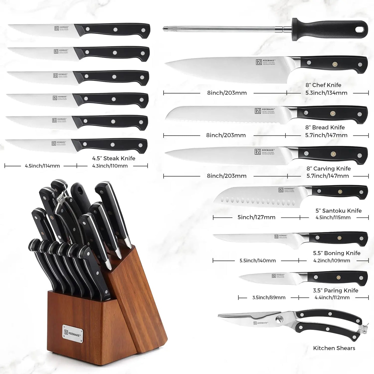 Chef's Knives High Quality Stainless Steel Kitchen Knife 1-15PCS/Set