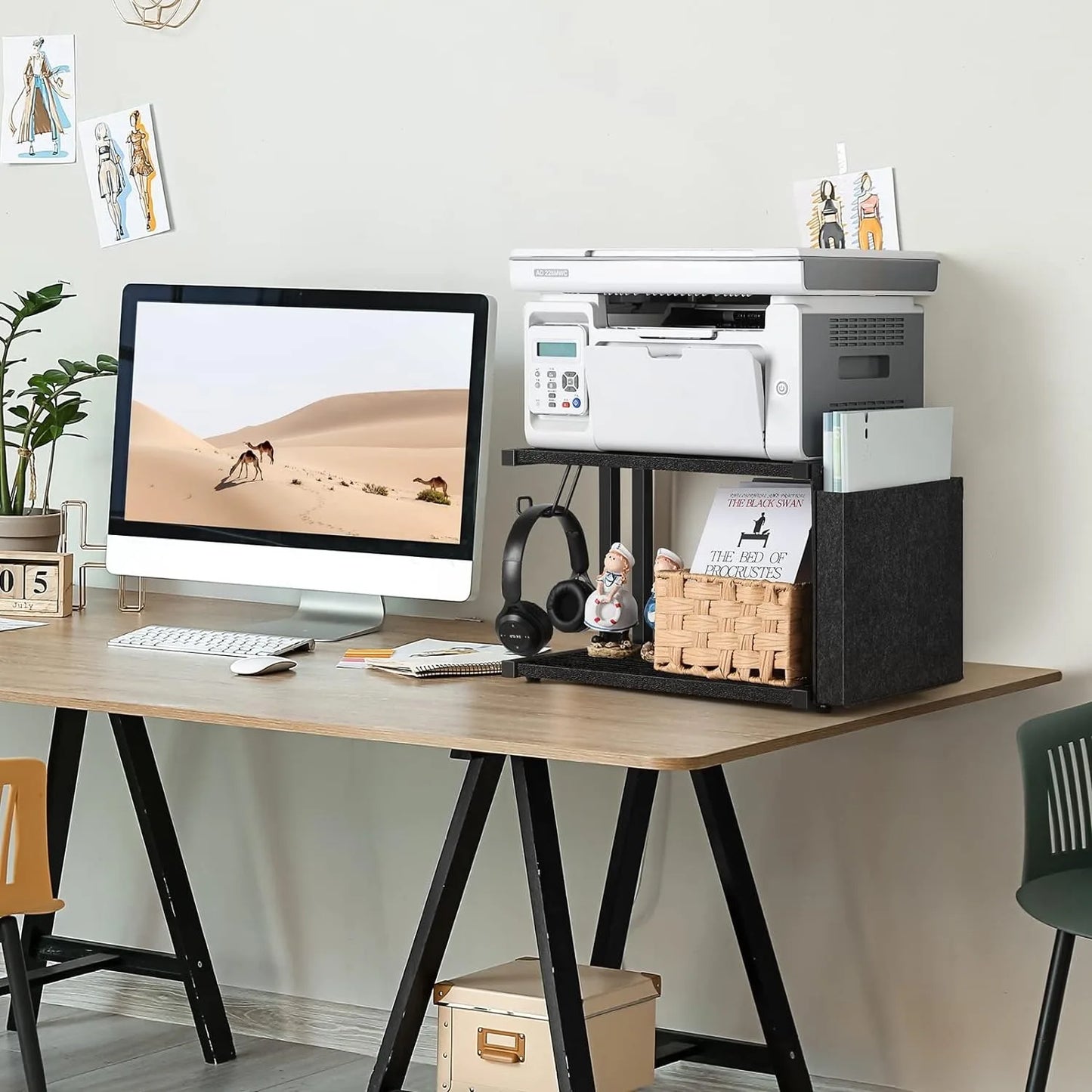 Printer Stand, Under Desk Printer Table