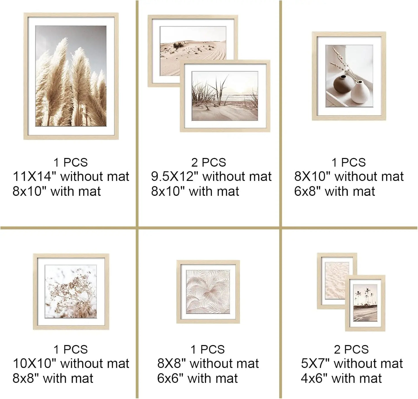 8 Pack Gallery Wall Frame Set