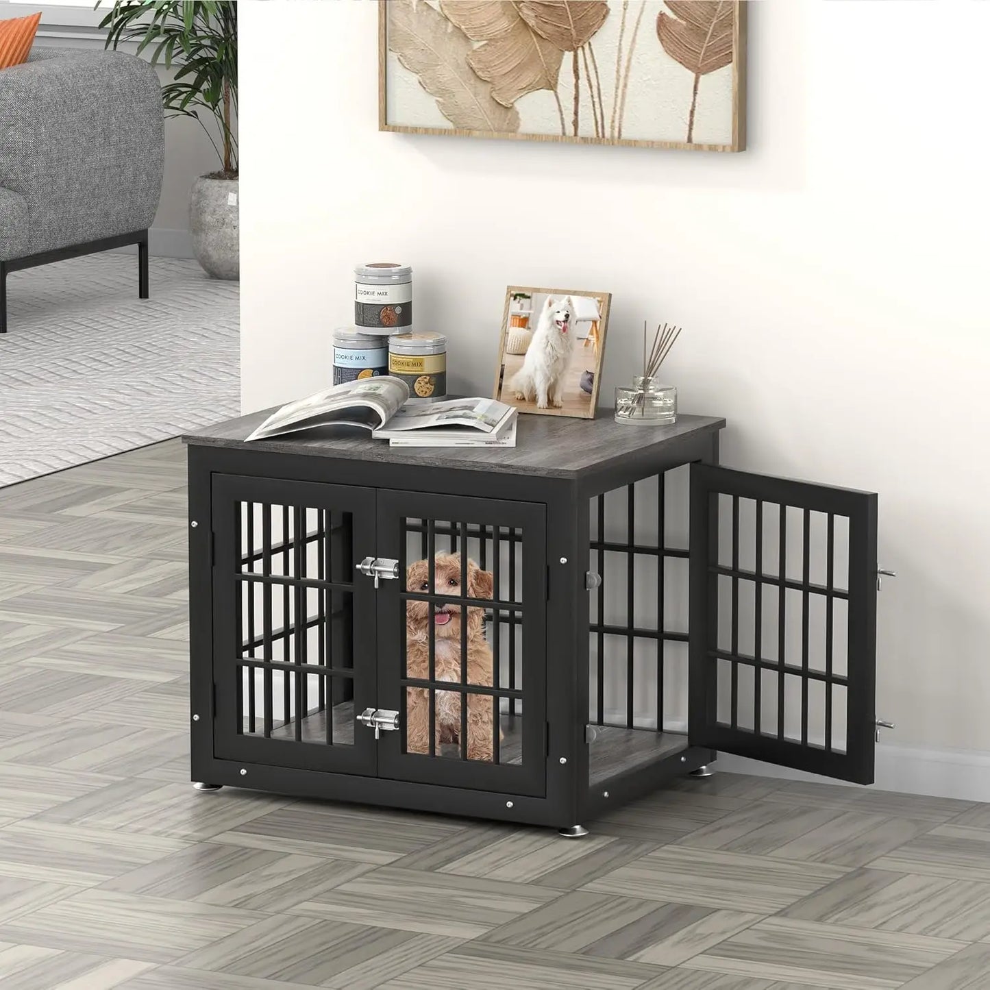 Heavy Duty Dog Crate for Small Dogs, Decorative Pet House End Table,