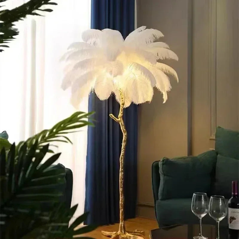 Luxury Ostrich Feather Floor Lamp