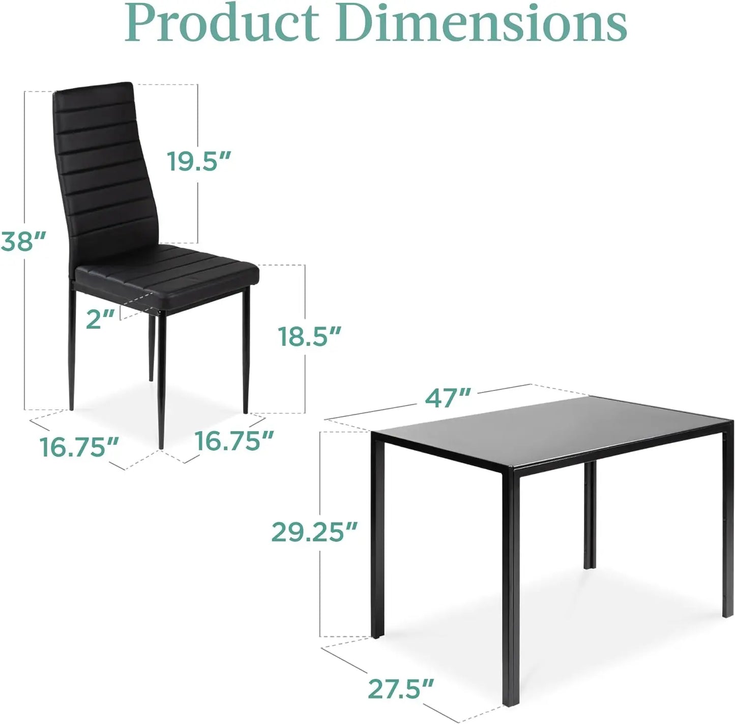 Glass Dining Set Modern Kitchen Table with Chairs