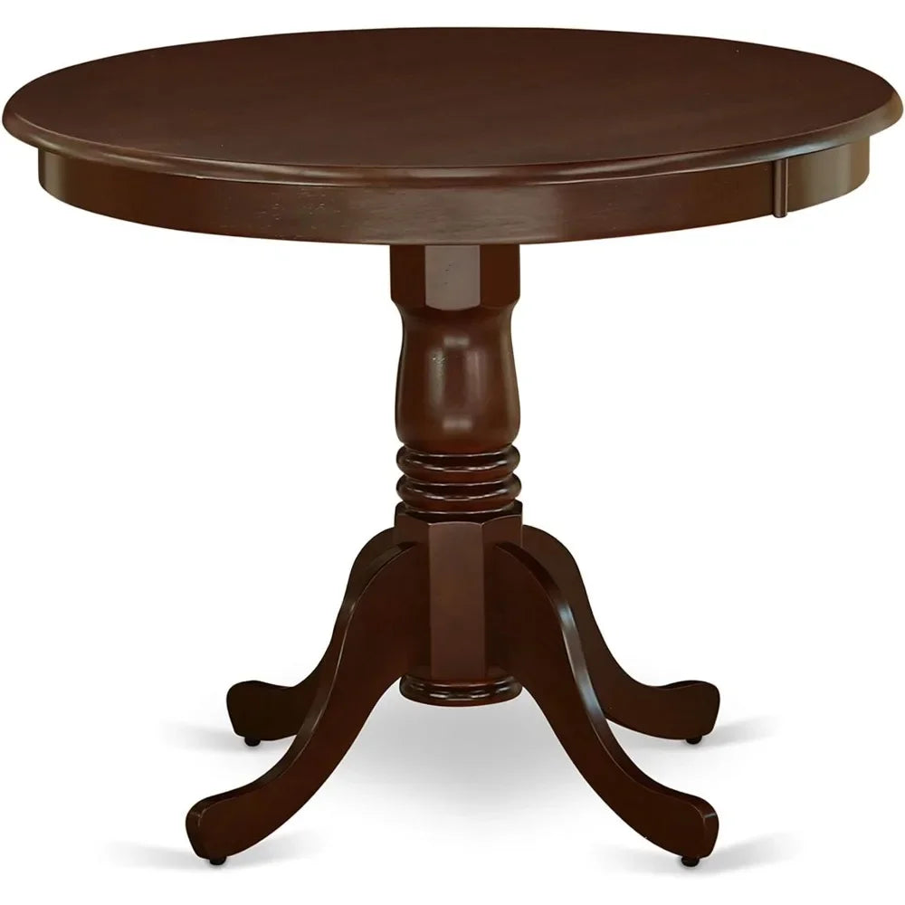 5 Piece Set for 4 Includes A Round Kitchen Table Pedestal and 4 Faux Leather Dining Room Chairs,