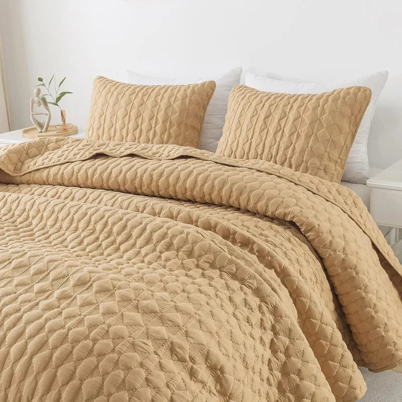 Lightweight Soft Bedspread Coverlet, Quilted Blanket Thin Comforter Bed Cover