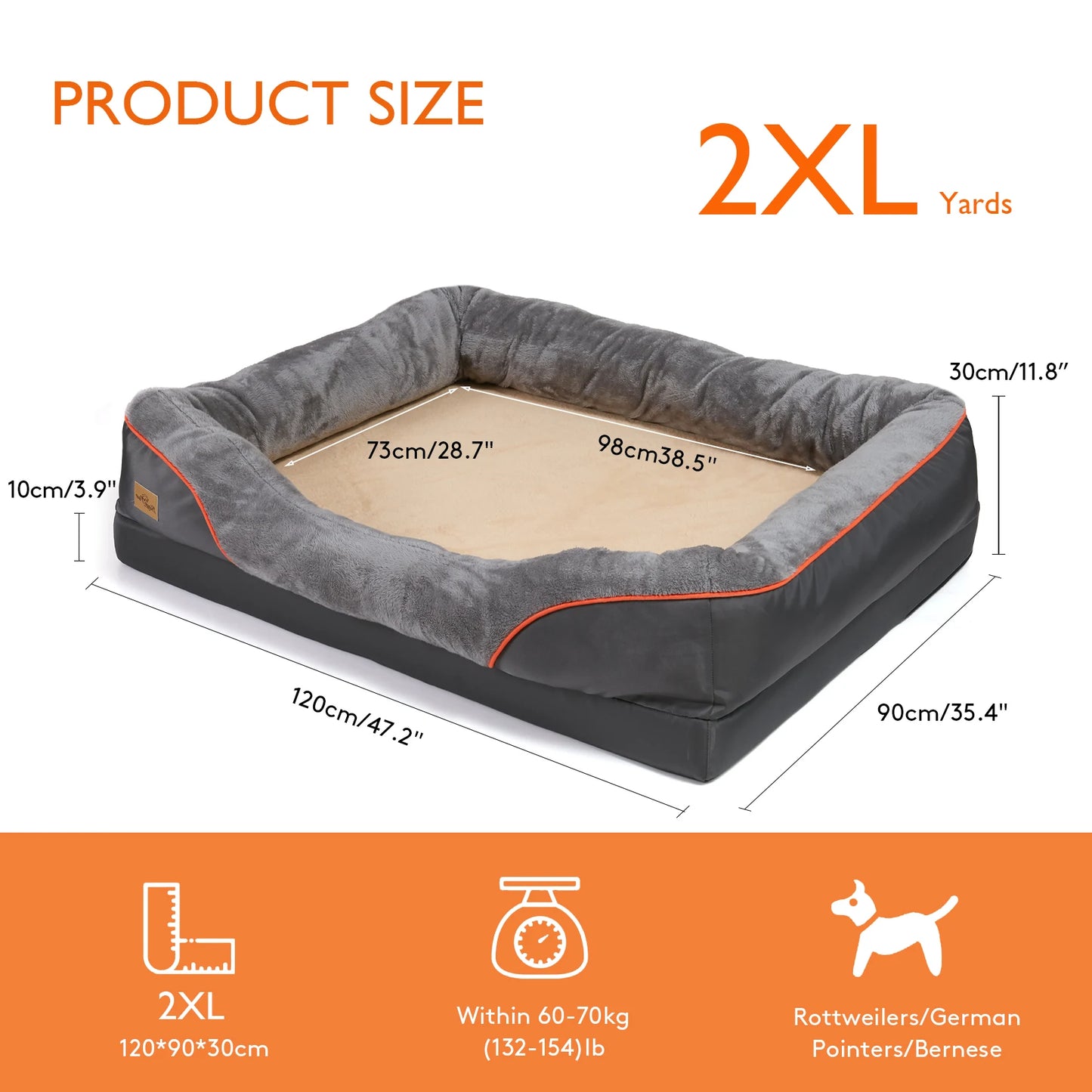 Super Soft Orthopedic Foam Pet Bed and Removable Cover