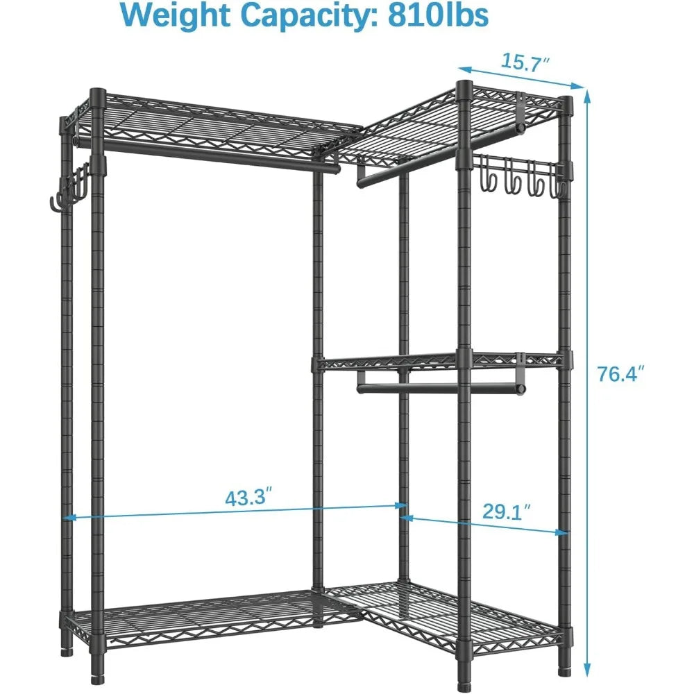 Freestanding Portable Wardrobe Closet Heavy Duty Clothing Rack