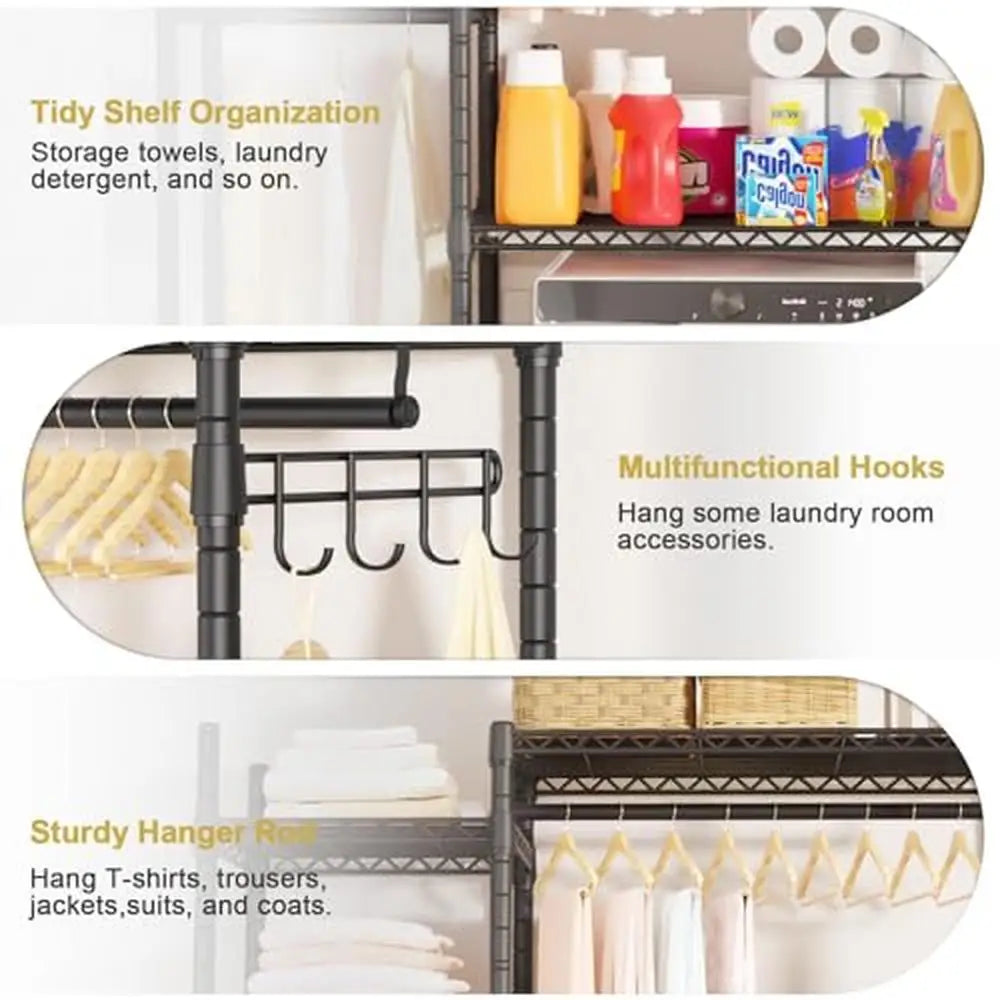 Adjustable Laundry Storage Rack, Portable Space Saver