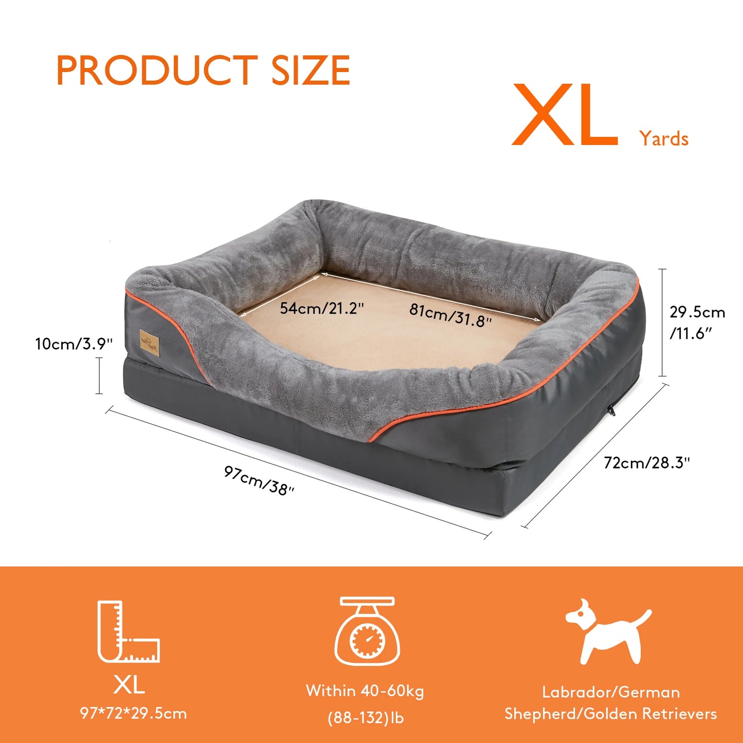 Super Soft Orthopedic Foam Pet Bed and Removable Cover