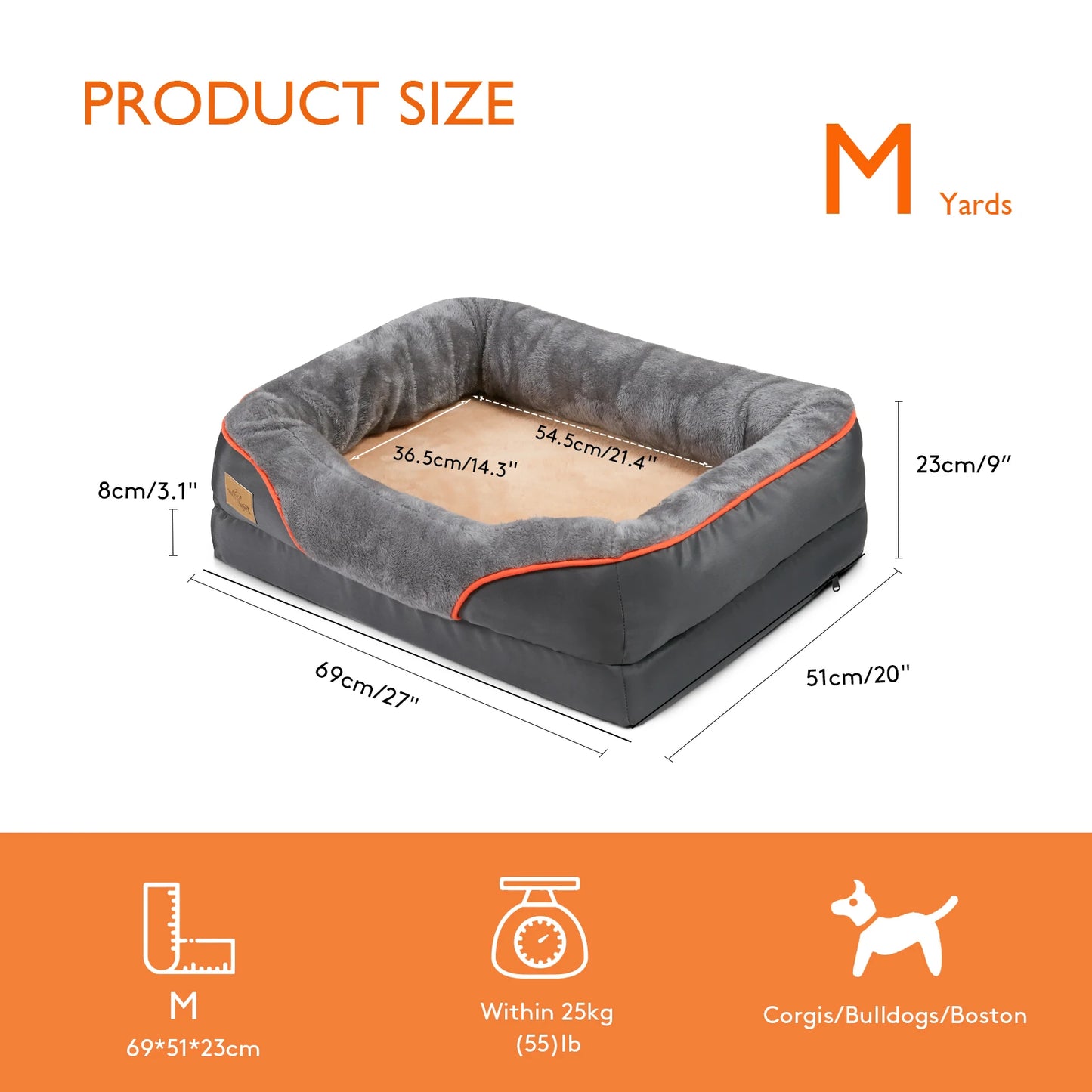 Super Soft Orthopedic Foam Pet Bed and Removable Cover