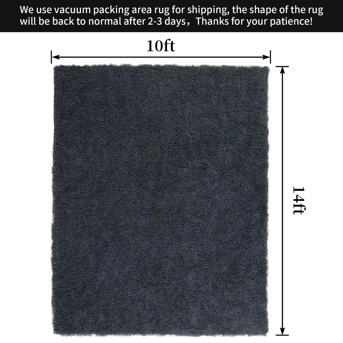 Shaggy Area Rug 10x14 Feet,  Large Plush Faux Fur Carpet