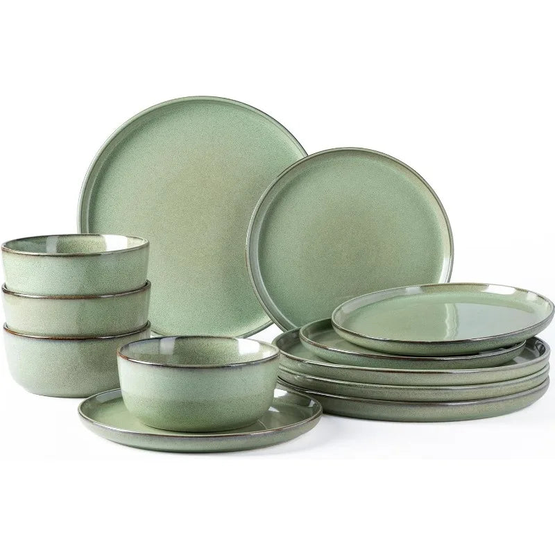 Ceramic Dinnerware Stoneware Plates and Bowls Sets,