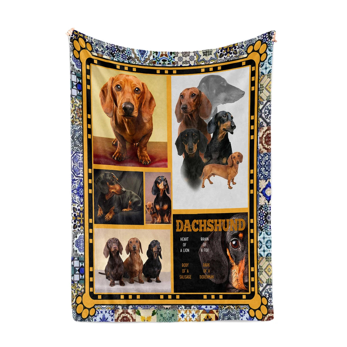 Lovely Dachshund Design Flannel Throw Blanket for Animal Lovers