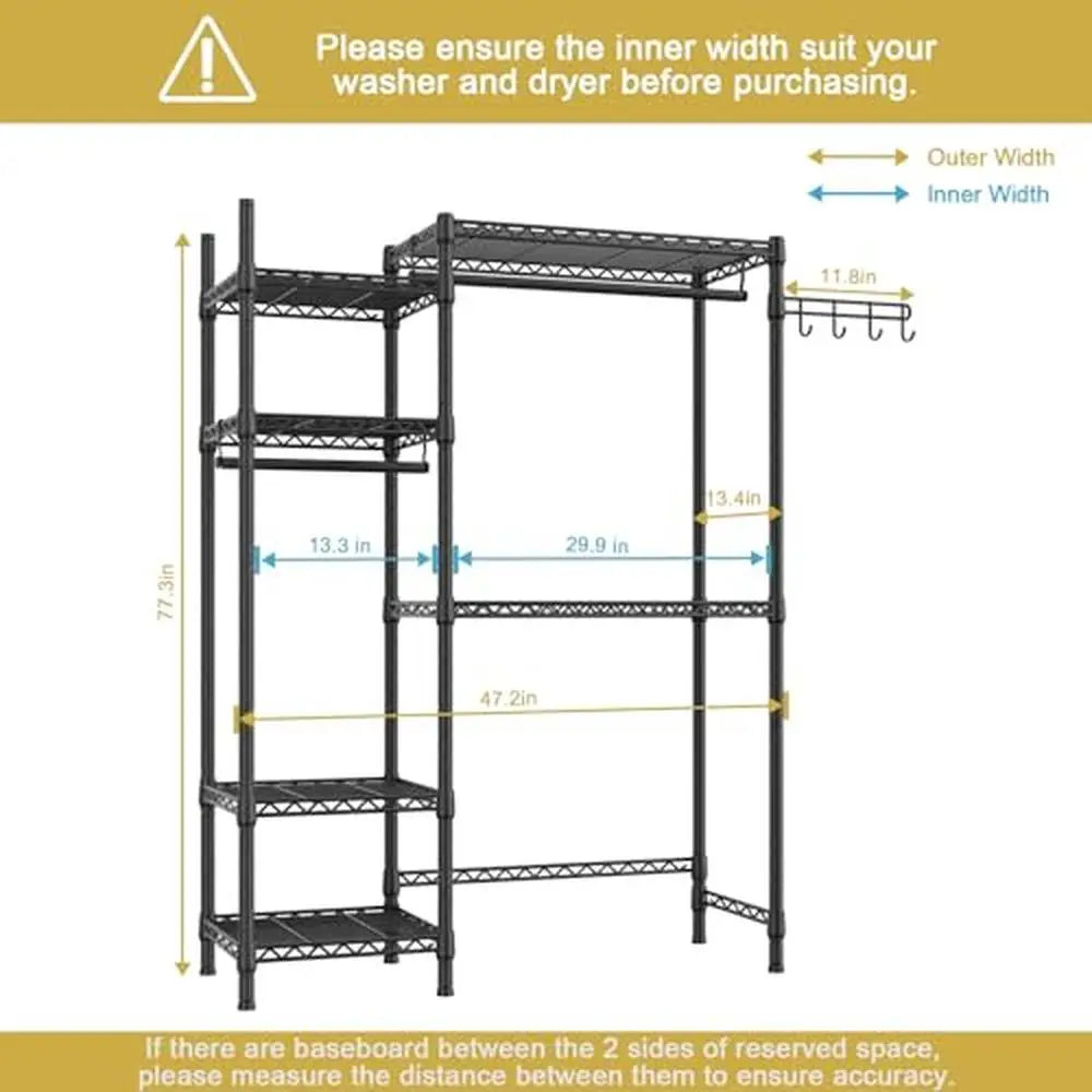 Adjustable Laundry Storage Rack, Portable Space Saver