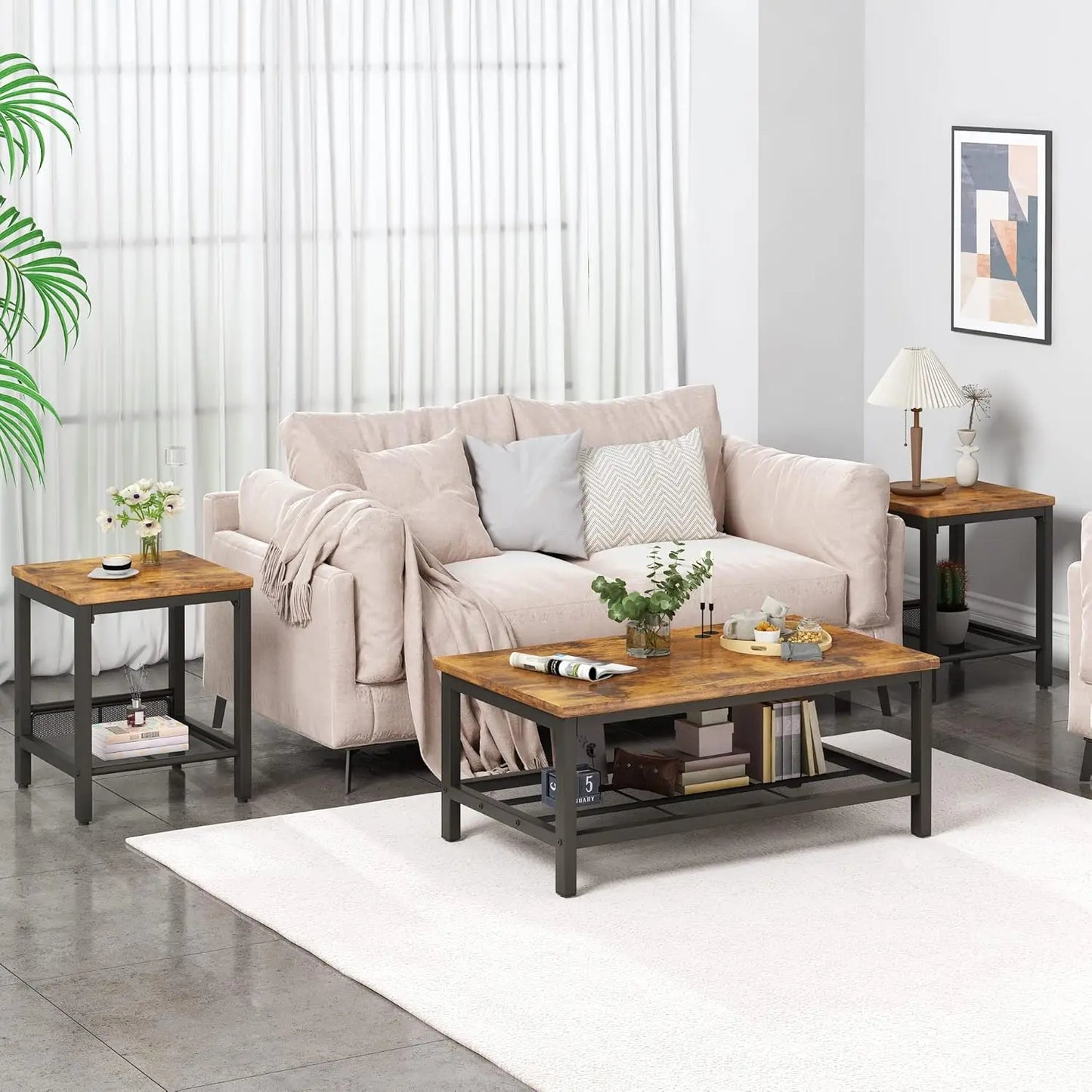 3 Pieces Coffee Table Set