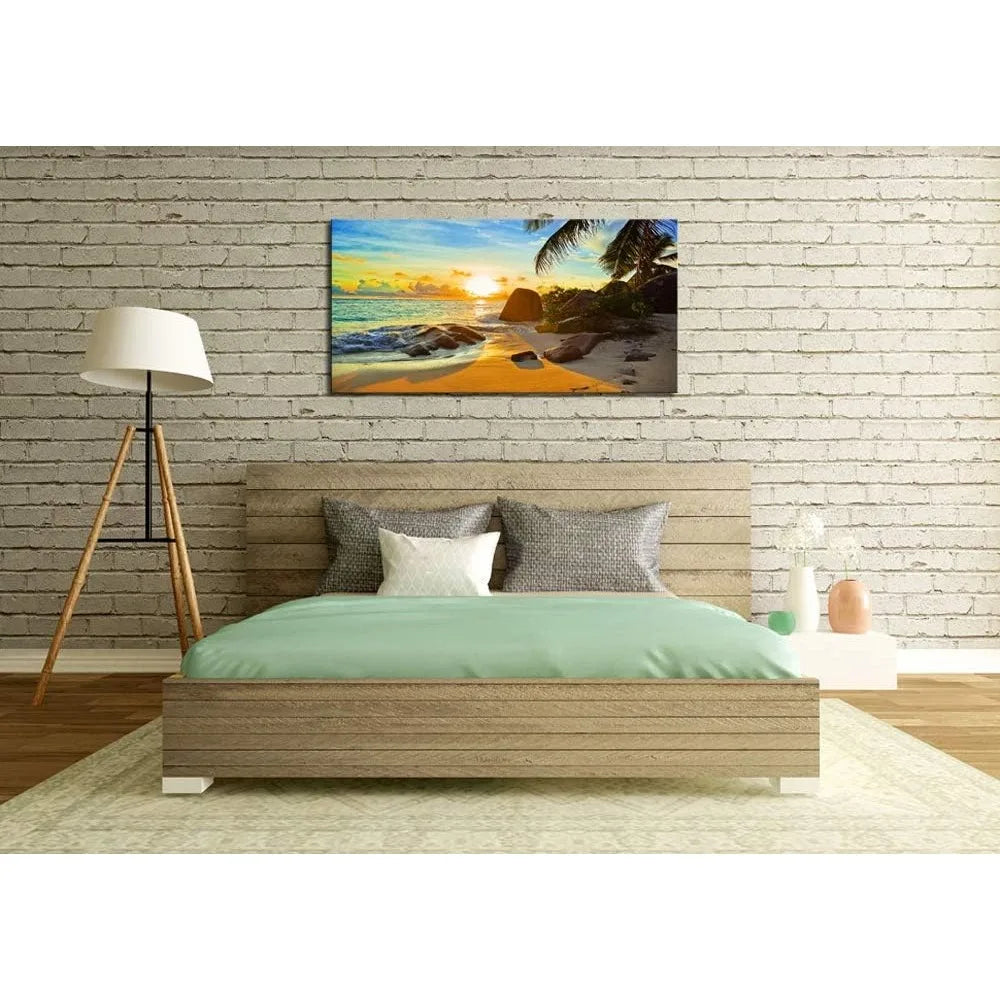 Canvas Wall Art Tropical Beach At Sunset Seascape