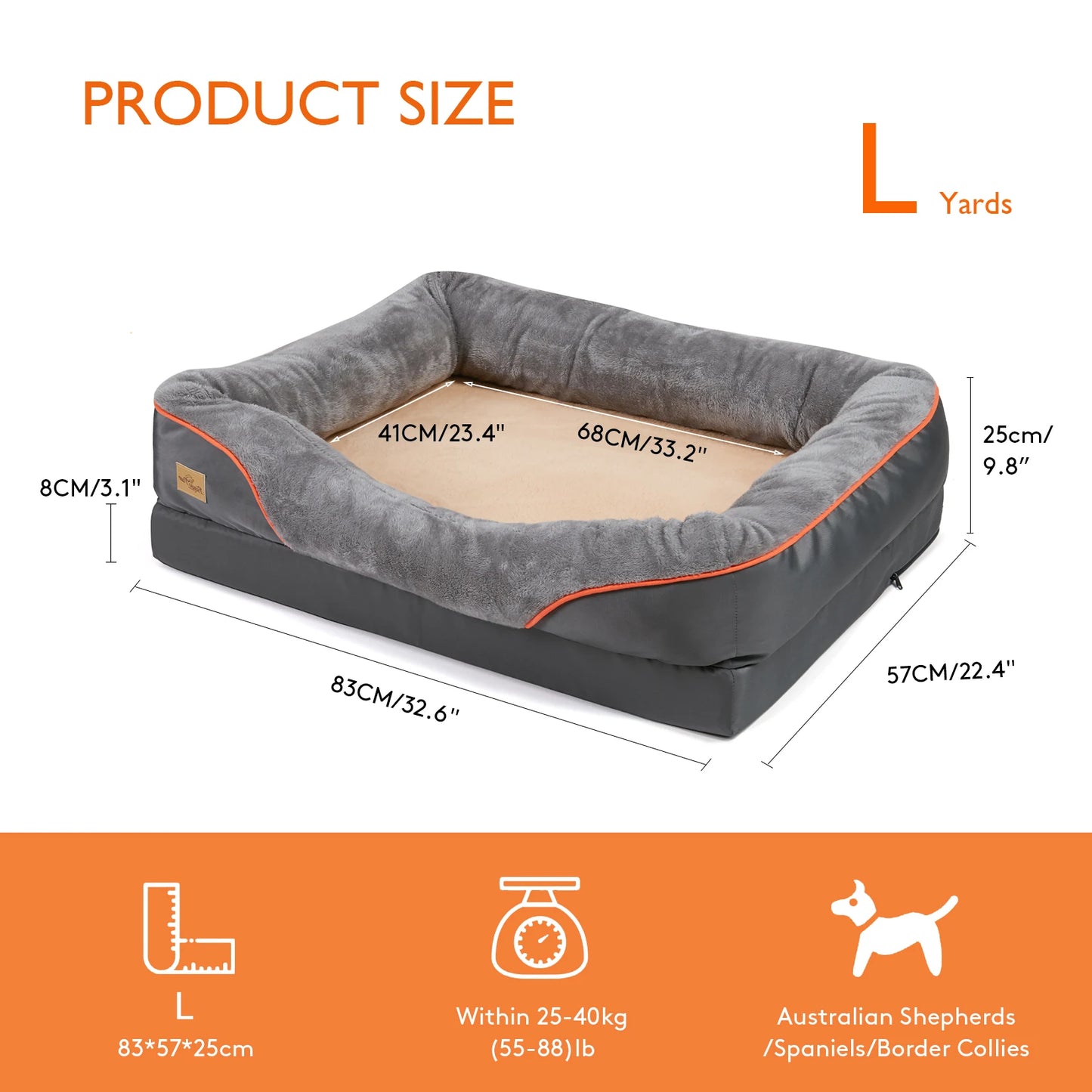 Super Soft Orthopedic Foam Pet Bed and Removable Cover