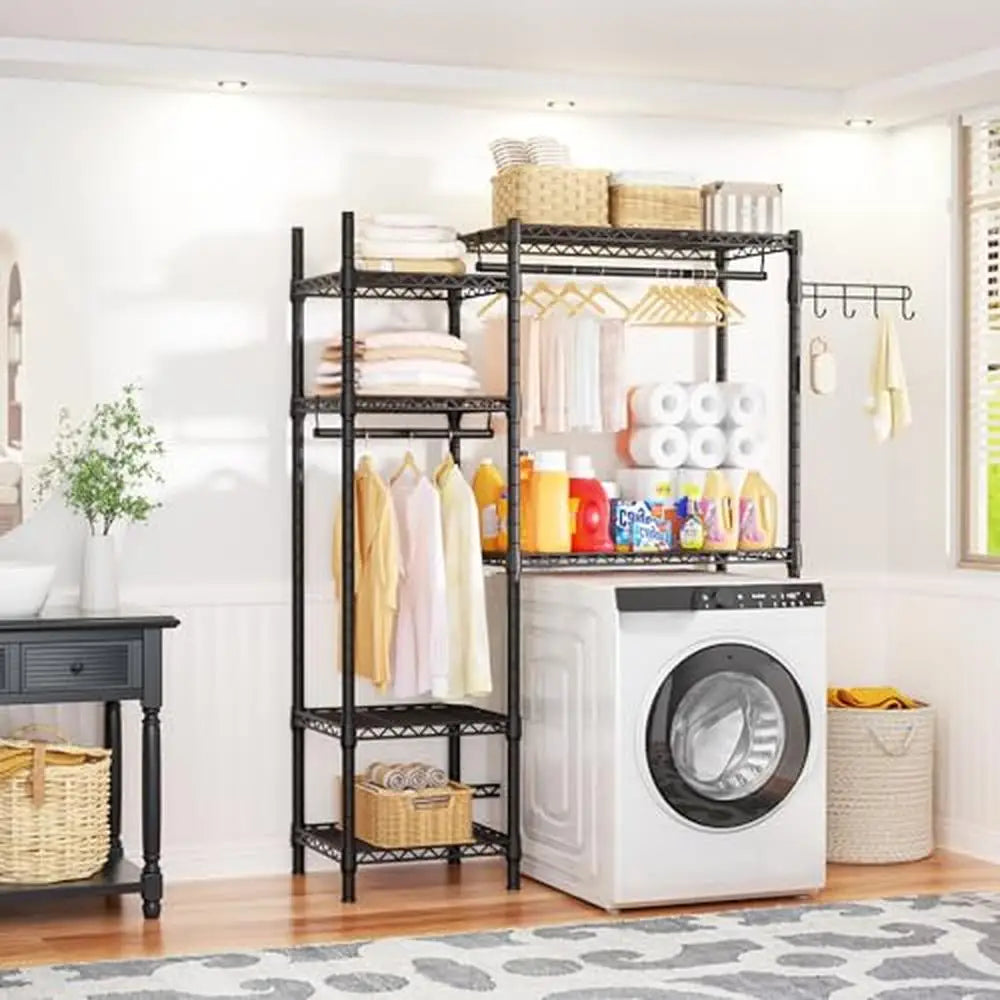 Adjustable Laundry Storage Rack, Portable Space Saver