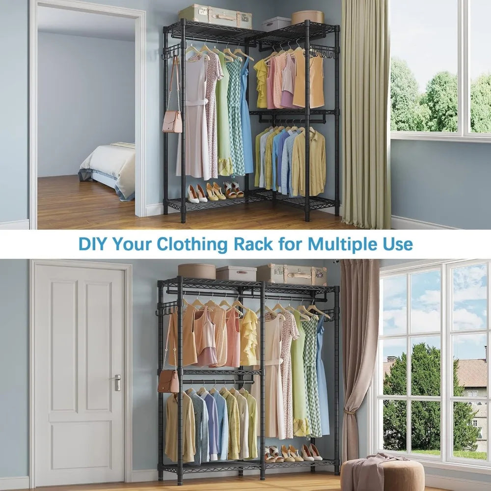 Freestanding Portable Wardrobe Closet Heavy Duty Clothing Rack