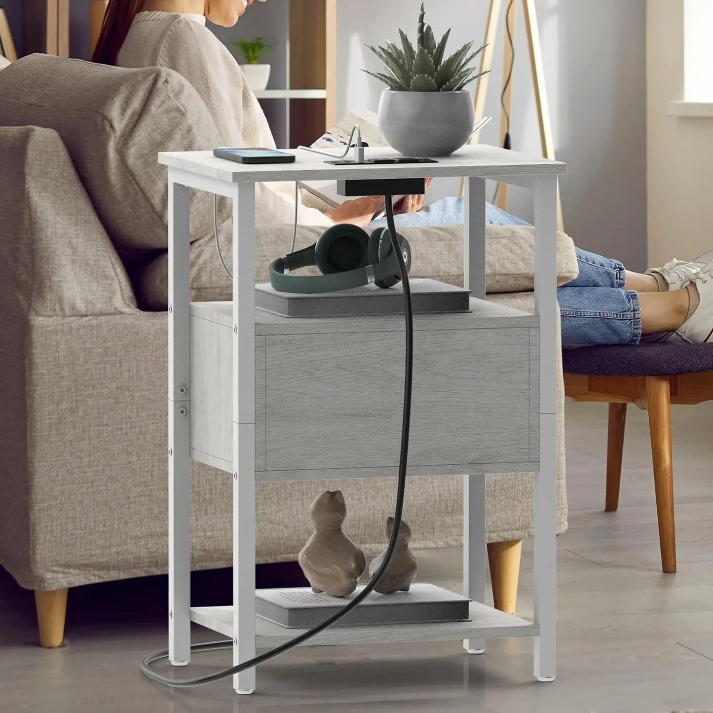 Set of 2 Nightstand Charging Station