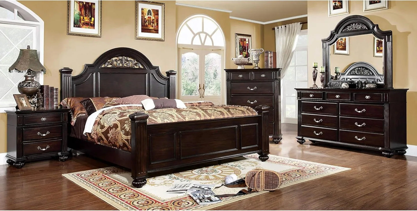 Syracuse 6-Piece Bedroom Set Queen Walnut Transitional style