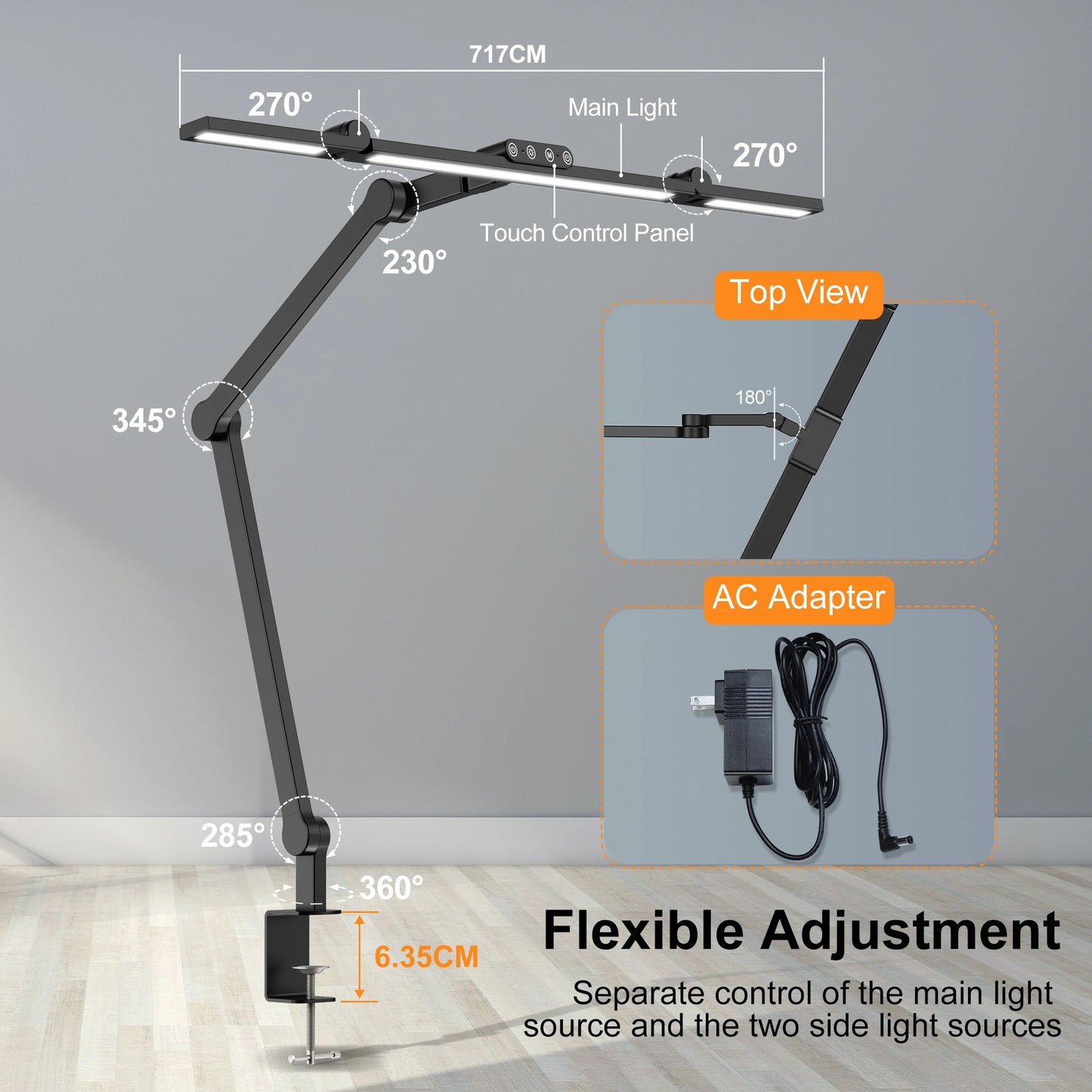 Led Desk Lamp with Clamp,