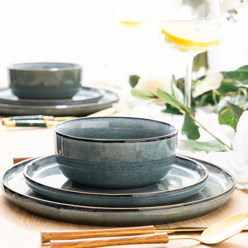 Ceramic Dinnerware Stoneware Plates and Bowls Sets,