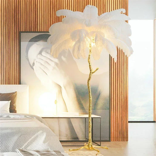 Luxury Ostrich Feather Floor Lamp