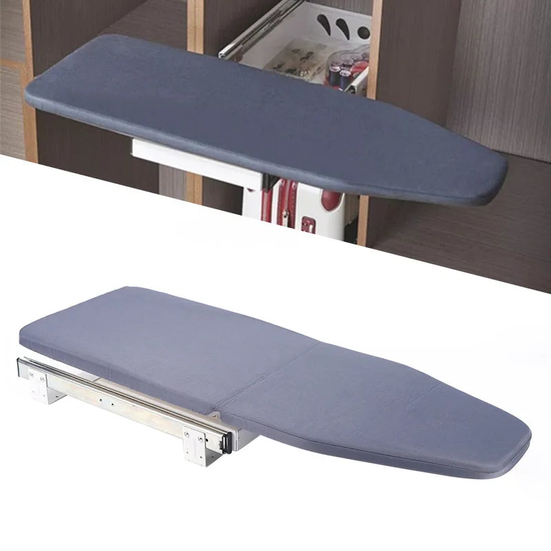 Retractable Rotating Ironing Board Gray Foldable Pull-out Storage Cabinet Laundry Accessories