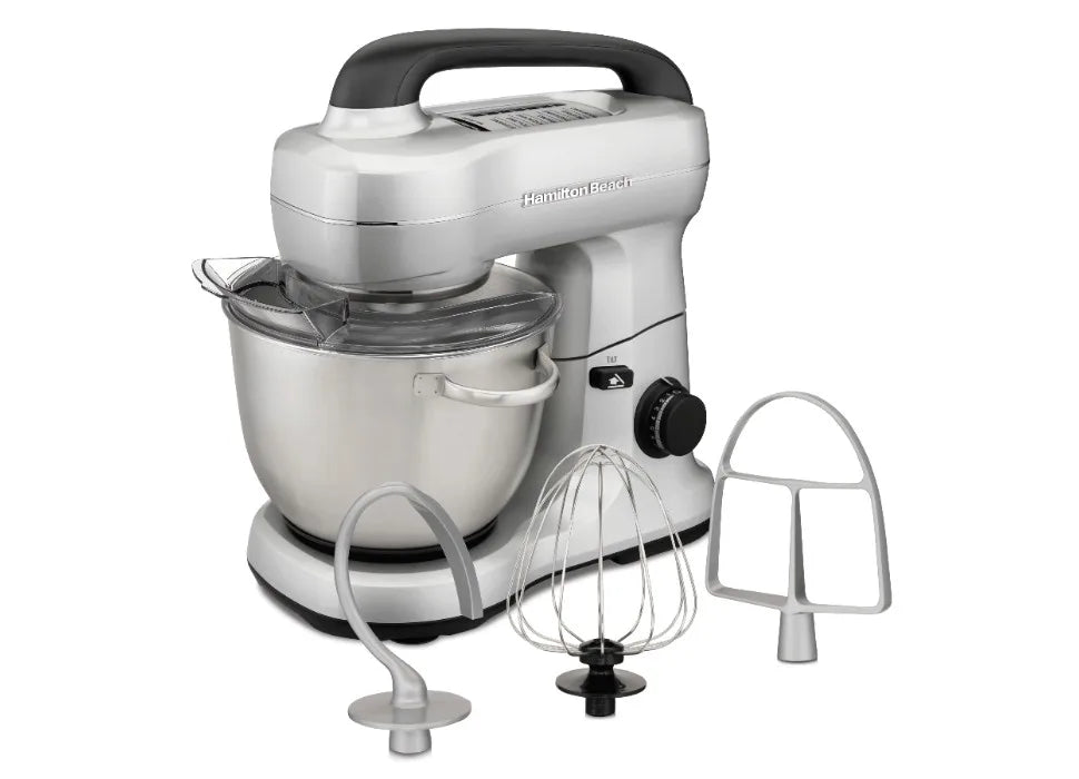 Stand Mixer with 4 Quart Stainless Steel Bowl, 7 Speeds, 300-Watt Motor,