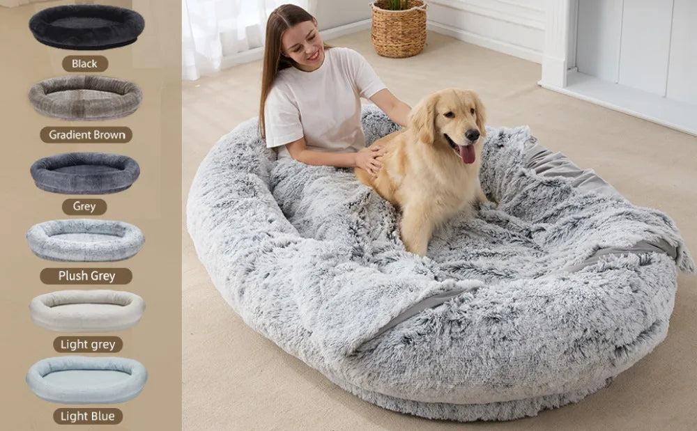 Large Human Dog Bed Bean bag with Blanket for People, Families, Pets,