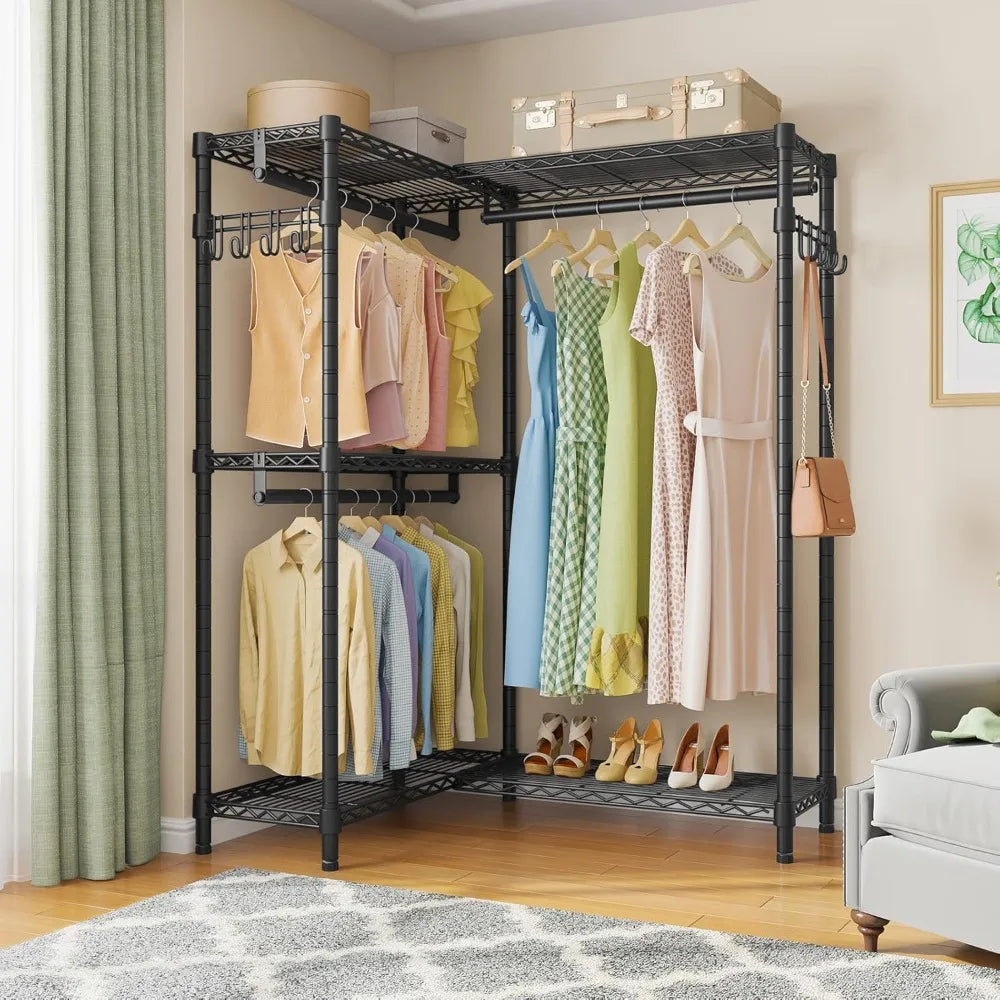 Freestanding Portable Wardrobe Closet Heavy Duty Clothing Rack