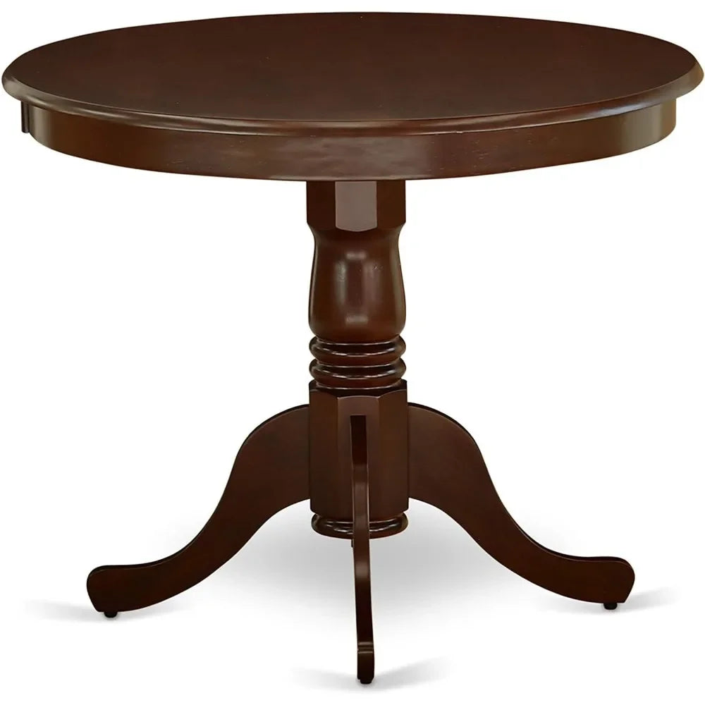 5 Piece Set for 4 Includes A Round Kitchen Table Pedestal and 4 Faux Leather Dining Room Chairs,