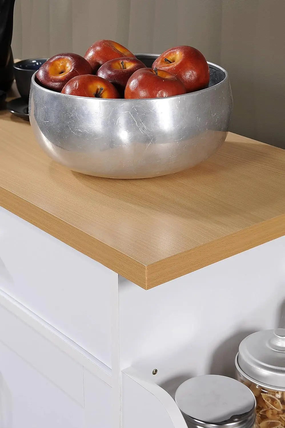 Kitchen Island with Spice Rack,