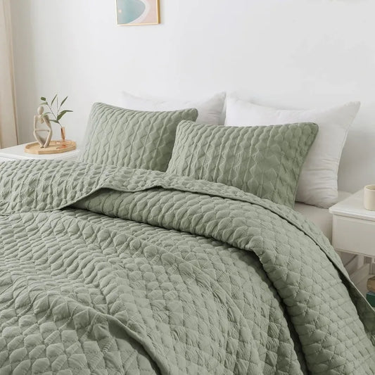 Lightweight Soft Bedspread Coverlet, Quilted Blanket Thin Comforter Bed Cover