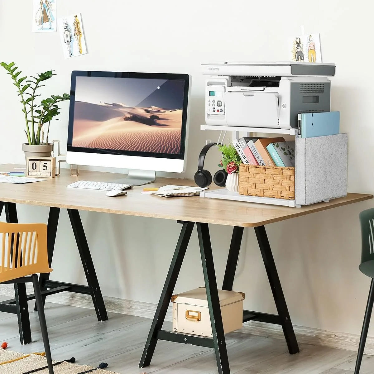 Printer Stand, Under Desk Printer Table