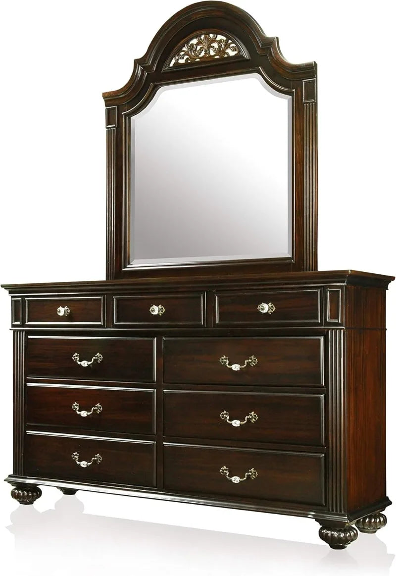 Syracuse 6-Piece Bedroom Set Queen Walnut Transitional style